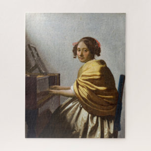 Johannes Vermeer - Junge Frau sitzt bei Virginal Puzzle