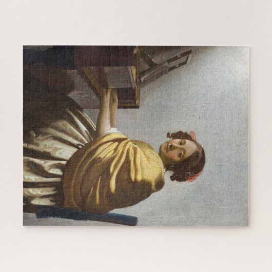 Johannes Vermeer - Junge Frau sitzt bei Virginal Puzzle (Horizontal)