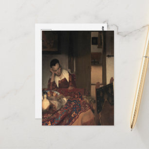 Johannes Vermeer, junge Frauen schlafen Postkarte