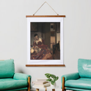 Johannes Vermeer, junge Frauen schlafen Wandteppich Mit Holzrahmen