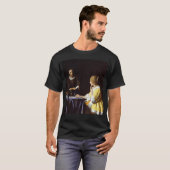 Johannes Vermeer Lady mit ihrem Maidservativen T-Shirt (Vorne ganz)