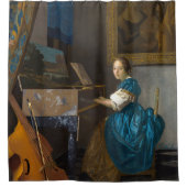 Johannes Vermeer - Lady sitzt bei einer Jungfrau Duschvorhang (Vorderseite)