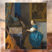 Johannes Vermeer - Lady sitzt bei einer Jungfrau Fensteraufkleber (Blatt 2)