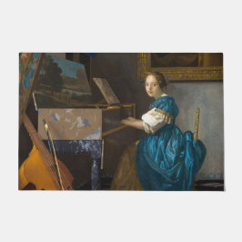 Johannes Vermeer - Lady sitzt bei einer Jungfrau Fußmatte