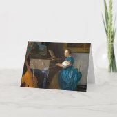 Johannes Vermeer - Lady sitzt bei einer Jungfrau Karte (Vorderseite)