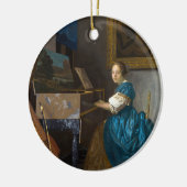 Johannes Vermeer - Lady sitzt bei einer Jungfrau Keramik Ornament (Links)