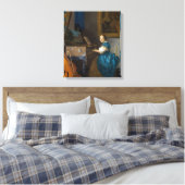 Johannes Vermeer - Lady sitzt bei einer Jungfrau Leinwanddruck (Insitu (Schlafzimmer))