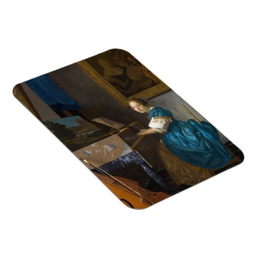 Johannes Vermeer - Lady sitzt bei einer Jungfrau Magnet (Rechte Seite)