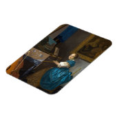 Johannes Vermeer - Lady sitzt bei einer Jungfrau Magnet (Linke Seite)