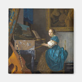 Johannes Vermeer - Lady sitzt bei einer Jungfrau Magnet (Vorne)