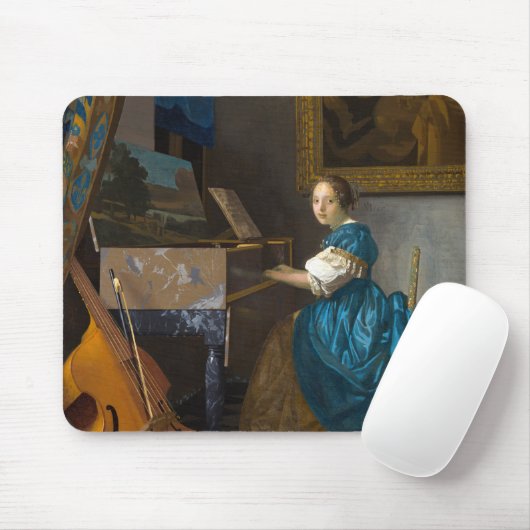 Johannes Vermeer - Lady sitzt bei einer Jungfrau Mousepad (Mit Mouse)