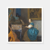 Johannes Vermeer - Lady sitzt bei einer Jungfrau Serviette (Vorderseite)