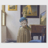 Johannes Vermeer - Lady Stehend bei einer Jungfrau Geschenkpapier (Flach)