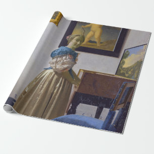 Johannes Vermeer - Lady Stehend bei einer Jungfrau Geschenkpapier