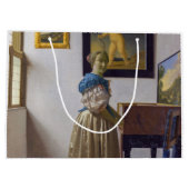 Johannes Vermeer - Lady Stehend bei einer Jungfrau Große Geschenktüte (Rückseite)
