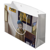 Johannes Vermeer - Lady Stehend bei einer Jungfrau Große Geschenktüte (Rückseite Schrägansicht)