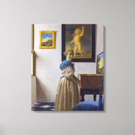 Johannes Vermeer - Lady Stehend bei einer Jungfrau Leinwanddruck