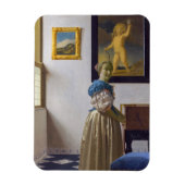 Johannes Vermeer - Lady Stehend bei einer Jungfrau Magnet (Vertikal)
