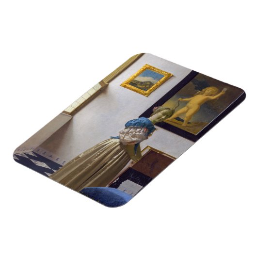 Johannes Vermeer - Lady Stehend bei einer Jungfrau Magnet (Linke Seite)