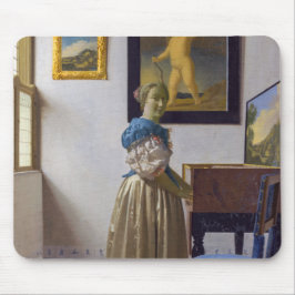 Johannes Vermeer - Lady Stehend bei einer Jungfrau Mousepad
