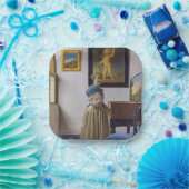 Johannes Vermeer - Lady Stehend bei einer Jungfrau Pappteller (Party)