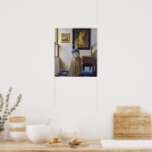 Johannes Vermeer - Lady Stehend bei einer Jungfrau Poster (Küche)