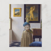 Johannes Vermeer - Lady Stehend bei einer Jungfrau Postkarte (Vorderseite)