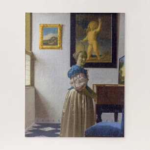 Johannes Vermeer - Lady Stehend bei einer Jungfrau Puzzle