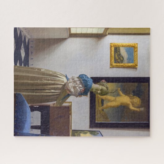 Johannes Vermeer - Lady Stehend bei einer Jungfrau Puzzle (Horizontal)