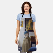Johannes Vermeer - Lady Stehend bei einer Jungfrau Schürze (Getragen)
