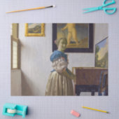 Johannes Vermeer - Lady Stehend bei einer Jungfrau Seidenpapier (Basteln)