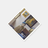 Johannes Vermeer - Lady Stehend bei einer Jungfrau Serviette (Ecke)