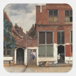 Johannes Vermeer - Little Street Quadratischer Aufkleber