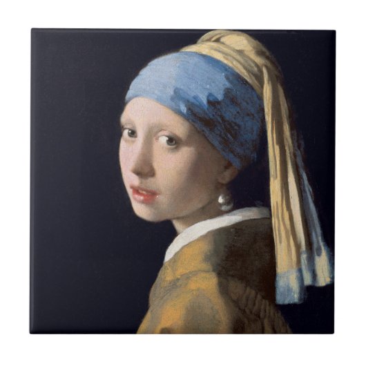 JOHANNES VERMEER - Mädchen mit einem Perlenohrring Fliese (Vorderseite)