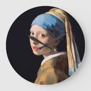 JOHANNES VERMEER - Mädchen mit einem Perlenohrring Große Wanduhr