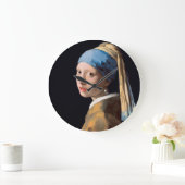 JOHANNES VERMEER - Mädchen mit einem Perlenohrring Große Wanduhr (Zuhause)