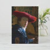 Johannes Vermeer - Mädchen mit einem Red Hat Dankeskarte (Stehend Vorderseite)
