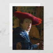Johannes Vermeer - Mädchen mit einem Red Hat Dankeskarte (Vorne/Hinten)