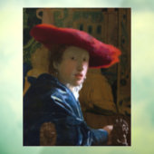 Johannes Vermeer - Mädchen mit einem Red Hat Fensteraufkleber (Blatt 3)
