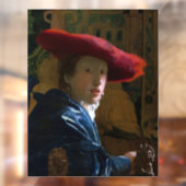 Johannes Vermeer - Mädchen mit einem Red Hat Fensteraufkleber (Blatt 2)