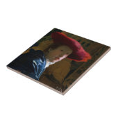 Johannes Vermeer - Mädchen mit einem Red Hat Fliese (Seite)