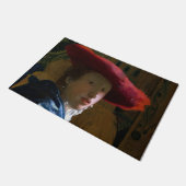Johannes Vermeer - Mädchen mit einem Red Hat Fußmatte (Schrägansicht)