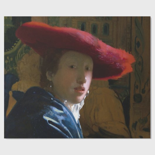 Johannes Vermeer - Mädchen mit einem Red Hat Geschenkpapier (Flach)