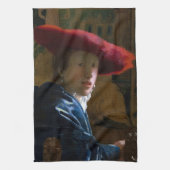 Johannes Vermeer - Mädchen mit einem Red Hat Geschirrtuch (Vertikal)