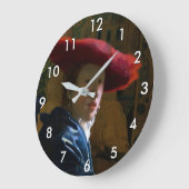 Johannes Vermeer - Mädchen mit einem Red Hat Große Wanduhr (Winkel)