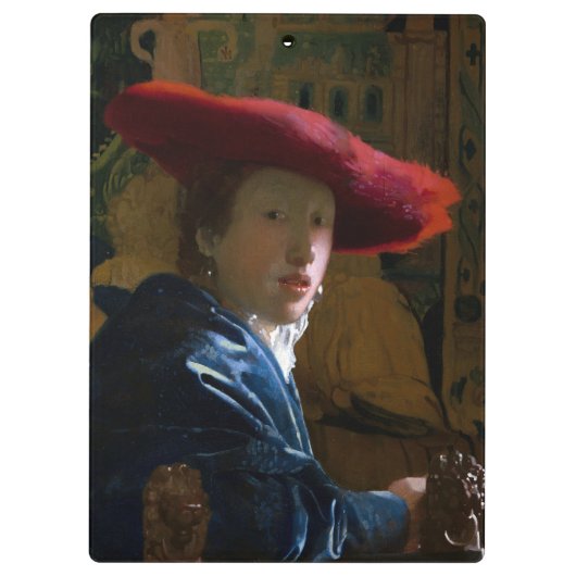 Johannes Vermeer - Mädchen mit einem Red Hat Klemmbrett (Rückseite)