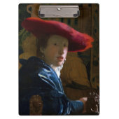 Johannes Vermeer - Mädchen mit einem Red Hat Klemmbrett (Vorderseite)
