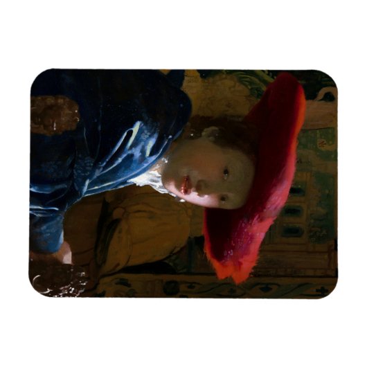 Johannes Vermeer - Mädchen mit einem Red Hat Magnet (Horizontal)