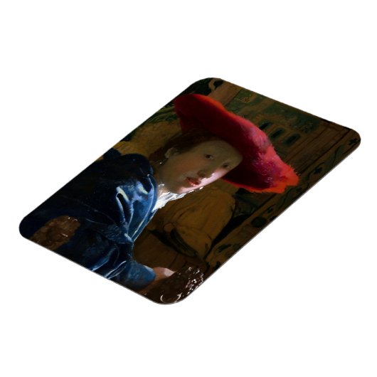 Johannes Vermeer - Mädchen mit einem Red Hat Magnet (Linke Seite)