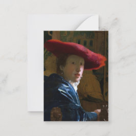 Johannes Vermeer - Mädchen mit einem Red Hat Mitteilungskarte